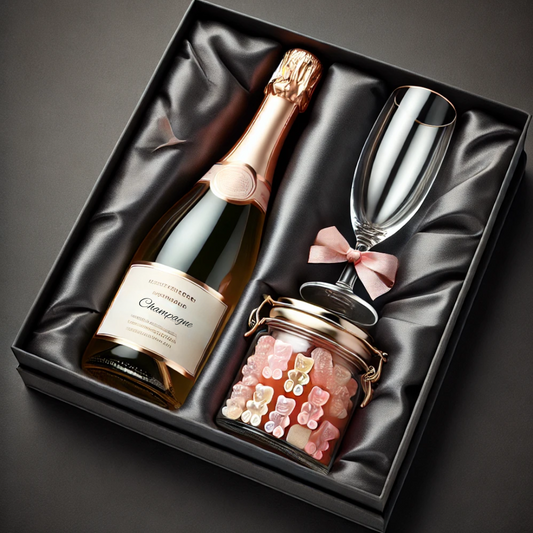 Caja de Champaña con Gomitas de Champaña