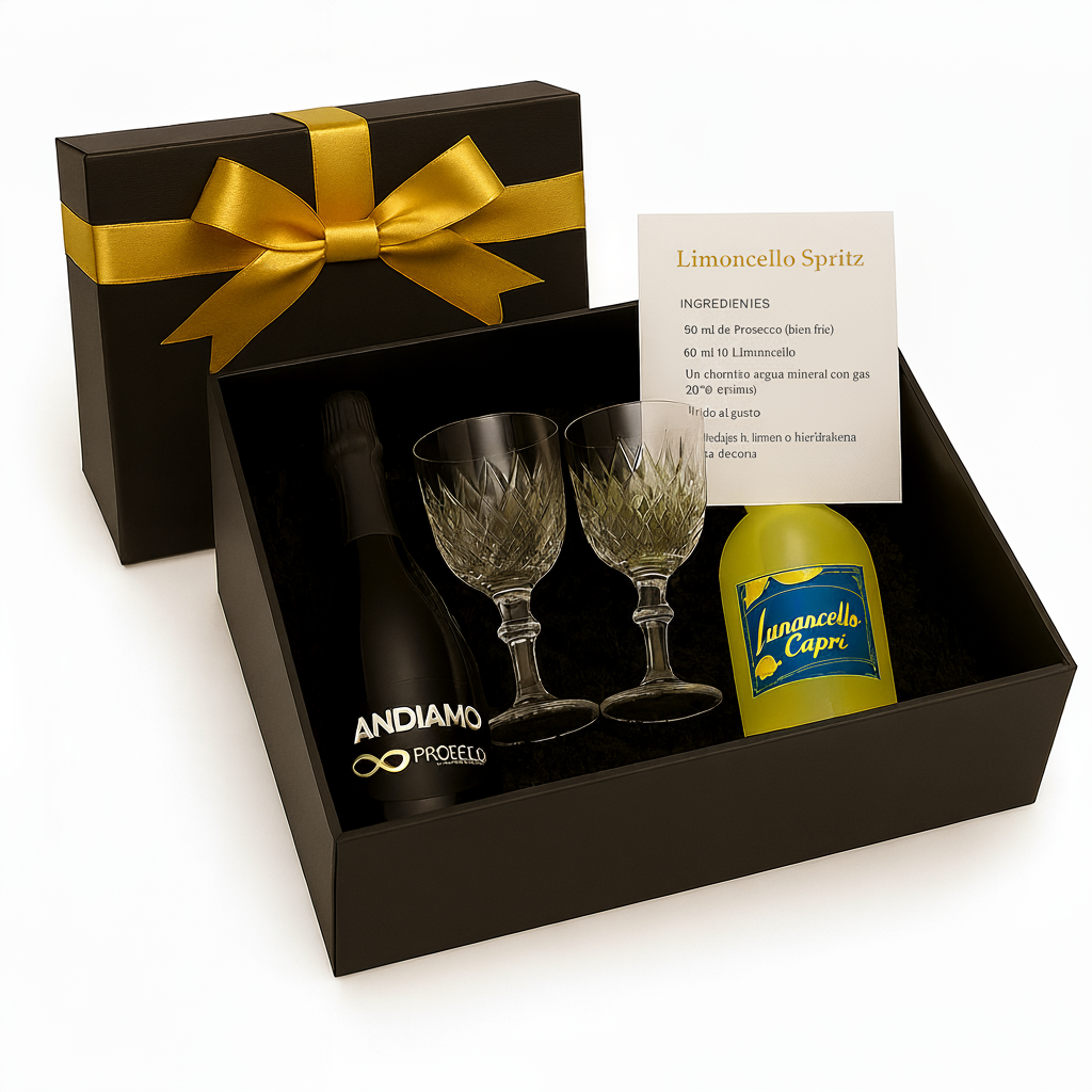 Canasta Navideña Premium Limoncello Spritz con Prosecco y Copas