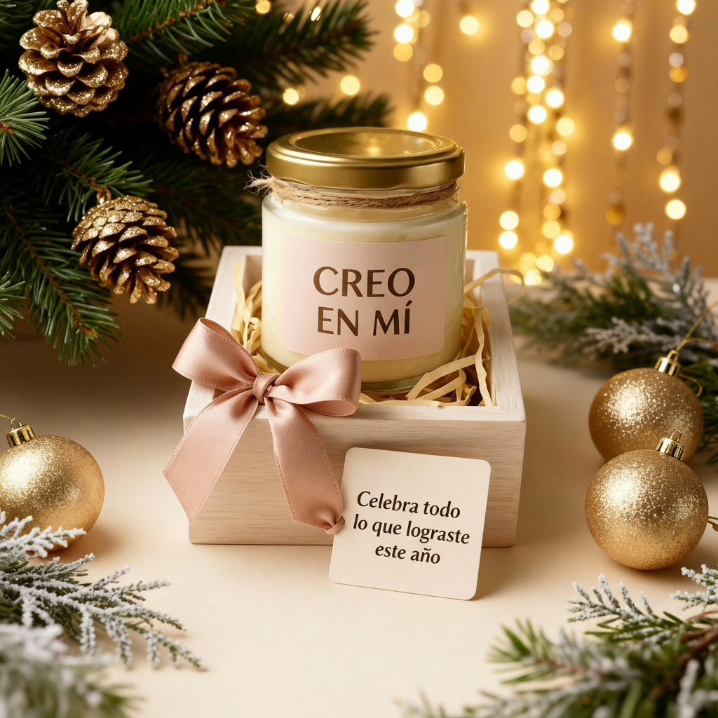 Vela Corporativa Navideña “Brilla esta Navidad” – Regalo de Agradecimiento y Motivación para Empleados