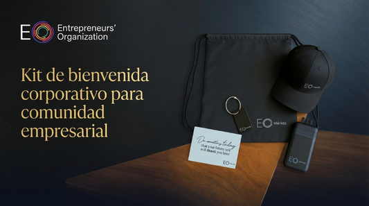 Kit de bienvenida corporativo para comunidad empresarial – Caso EO