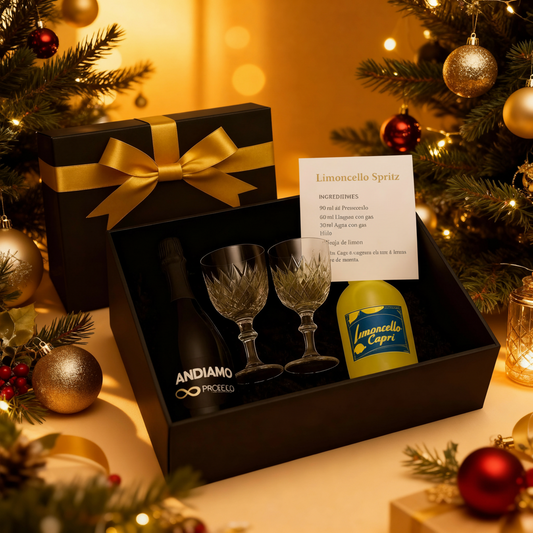 Canasta Navideña Premium Limoncello Spritz con Prosecco y Copas