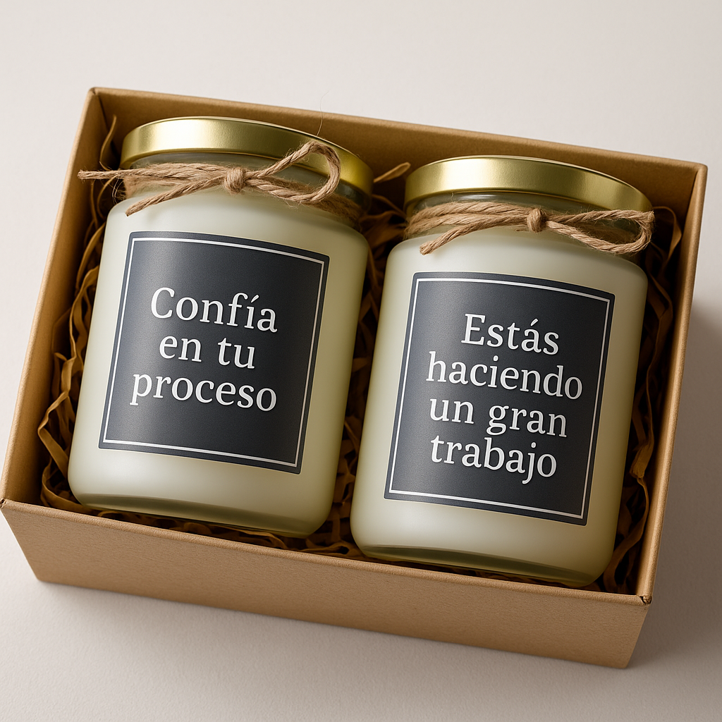 Set de Velas Motivacionales - "Actitud y Propósito"